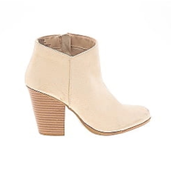 Bootie Sand Suede Block Zippered Ankle Boot with Block Heels - Picture 1 of 5